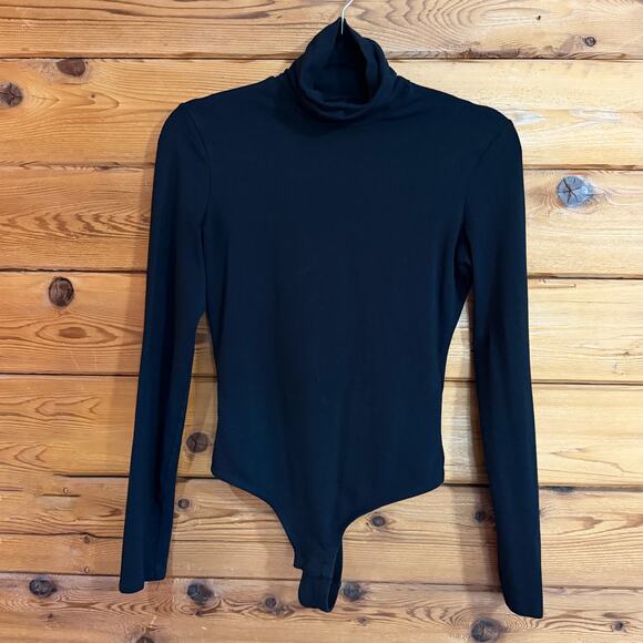 Madewell Black Turtleneck Thong Bodysuit Small - Picture 1 of 5